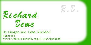 richard deme business card