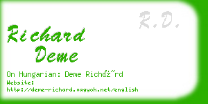 richard deme business card